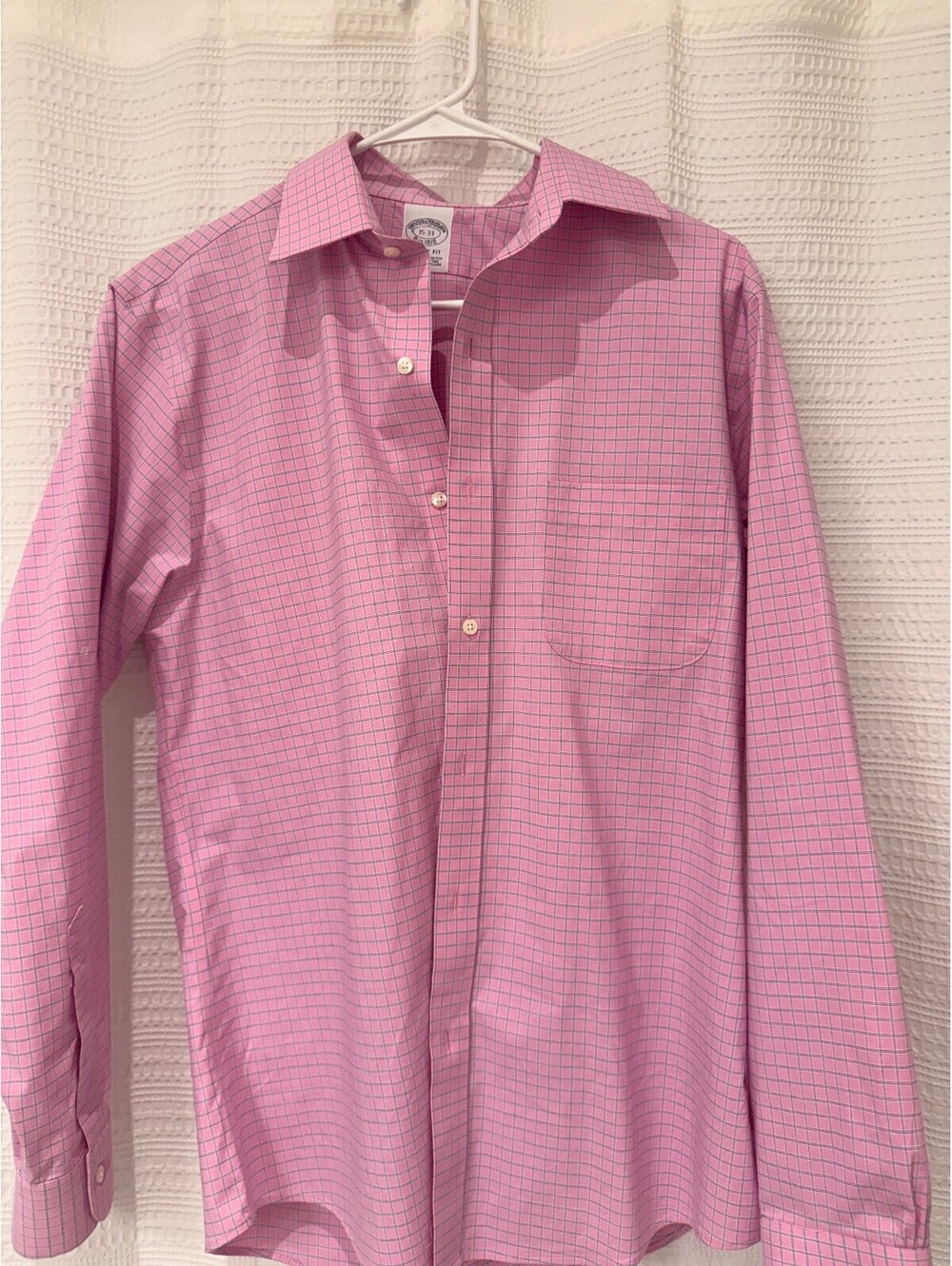 Brooks Brothers Regent Fit Non-Iron Dress Shirt, Pink Check, 15-33